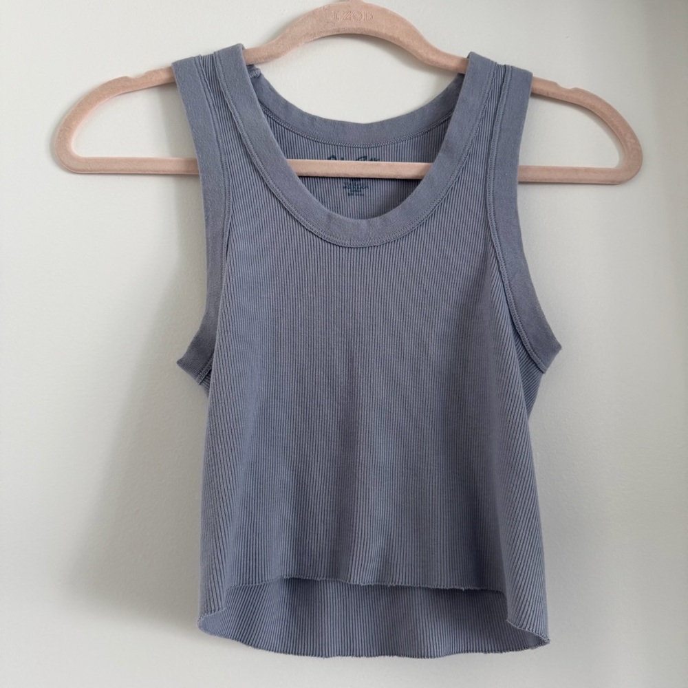 Brandy Melville Conner Ribbed Tank Top - Light Blue